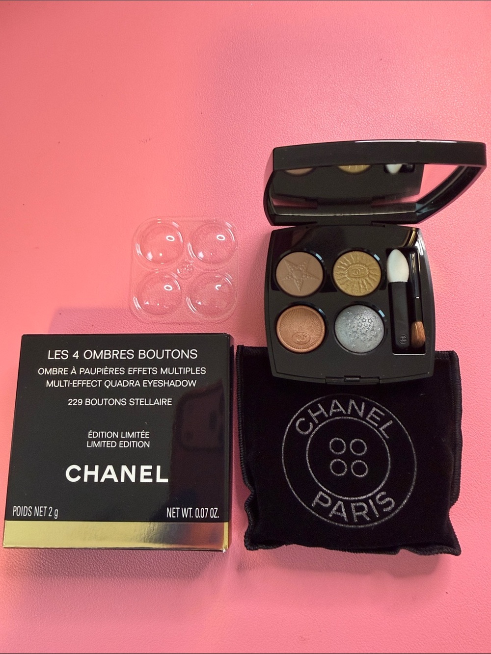 CHANEL Les 4 Ombres Quad Eyeshadow — gold, bronze, taupe, silver